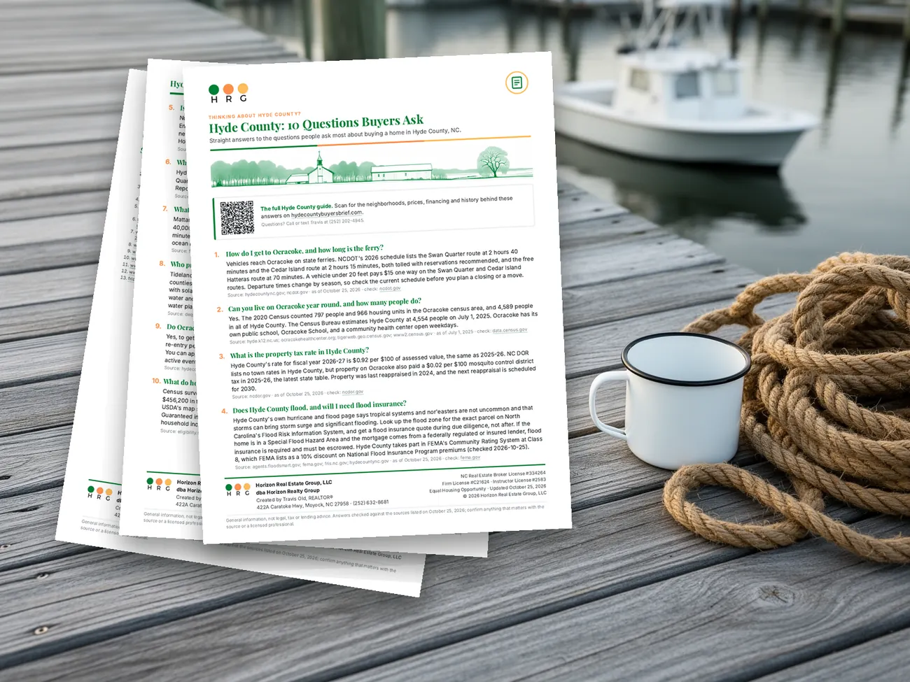 The Hyde County FAQ, three printed pages